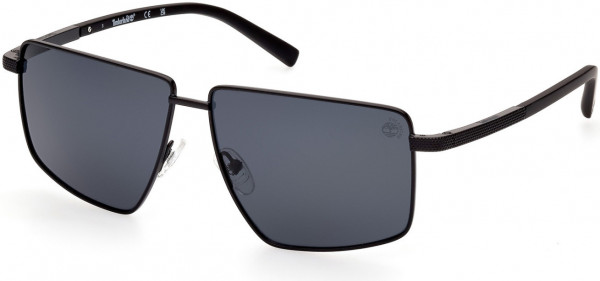Timberland TB9286 Sunglasses, 02D - Black Front/ Grey Tips/ Smoke Lenses