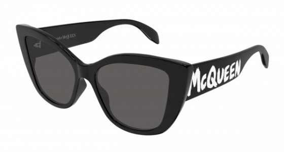 Alexander McQueen AM0347S Sunglasses, 001 - BLACK with GREY lenses