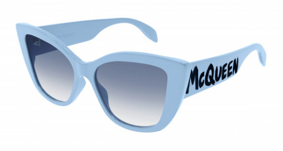 Alexander McQueen AM0347S Sunglasses, 004 - LIGHT-BLUE with LIGHT BLUE lenses