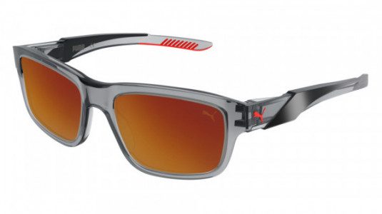 Puma PU0359S Sunglasses, 004 - GREY with RED polarized lenses