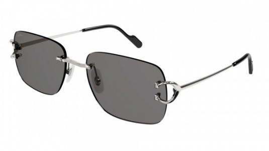 Cartier CT0330S Sunglasses, 001 - SILVER with GREY lenses