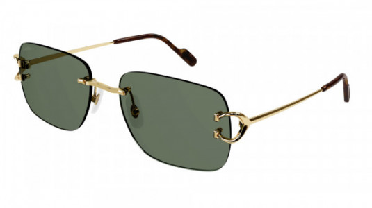 Cartier CT0330S Sunglasses, 005 - GOLD with GREEN lenses