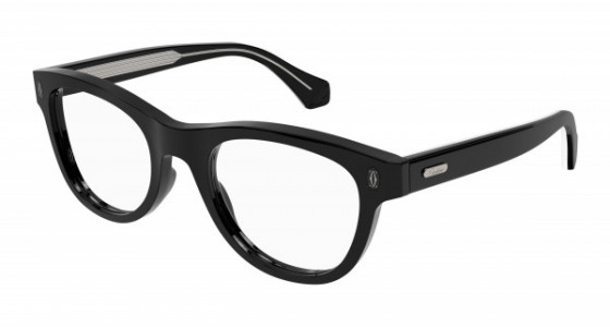 Cartier CT0340O Eyeglasses, 004 - BLACK with TRANSPARENT lenses