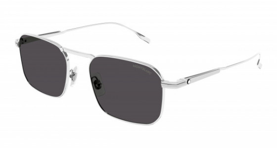 Montblanc MB0218S Sunglasses, 001 - SILVER with GREY lenses