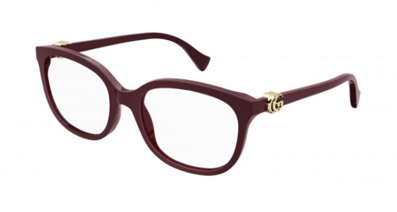 Gucci GG1075O Eyeglasses, 006 - BURGUNDY with TRANSPARENT lenses