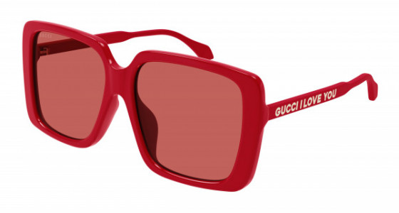 Gucci GG0567SAN Sunglasses, 005 - RED with RED lenses