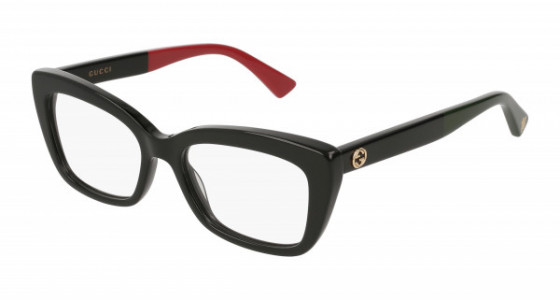 Gucci GG0165ON Eyeglasses, 003 - BLACK with TRANSPARENT lenses