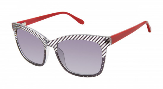 Lulu Guinness L179 Sunglasses, Black Stripe (BLK)
