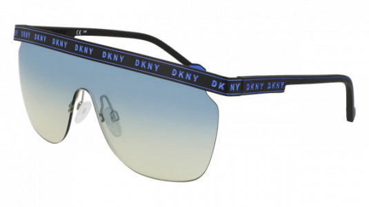 DKNY DK538S Sunglasses, (008) MATTE BLACK/DAZZLING BLUE