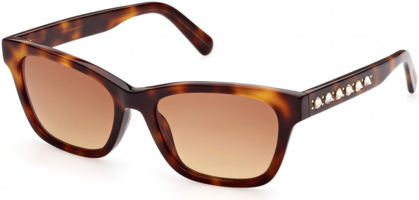 Swarovski SK0374 Sunglasses, 52F - Dark Havana / Gradient Brown