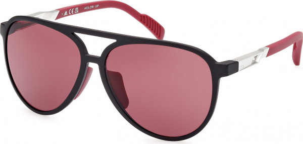 adidas SP0060 Sunglasses, 02S - Matte Black / Matte Bordeaux