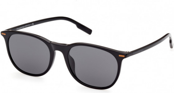 Ermenegildo Zegna EZ0203 Sunglasses, 01A - Shiny Black, Vicuna / Smoke