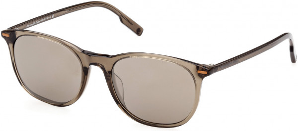 Ermenegildo Zegna EZ0203 Sunglasses, 51G - Shiny Transparent Brown, Vicuna / Roviex Flash