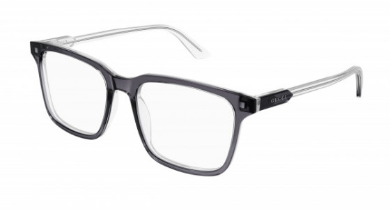 Gucci GG1120O Eyeglasses, 002 - GREY with TRANSPARENT lenses