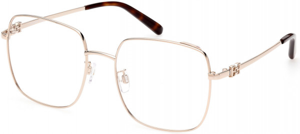 Bally BY5061-D Eyeglasses, 028 - Shiny Rose Gold Front & Temples, Metal, Red Havana Tip