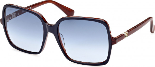 Max Mara MM0037 EMME9 Sunglasses, 92W - Blue/Monocolor / Light Brown/Striped