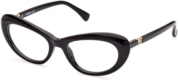 Max Mara MM5051 Eyeglasses, 001 - Shiny Black, Maxmaragram 