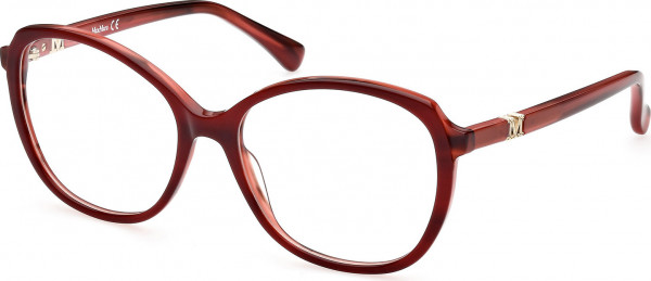 Max Mara MM5052 Eyeglasses, 071 - Red/Monocolor / Red/Striped