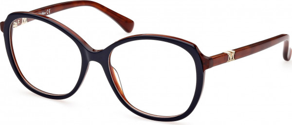 Max Mara MM5052 Eyeglasses, 092 - Blue/Monocolor / Red/Striped