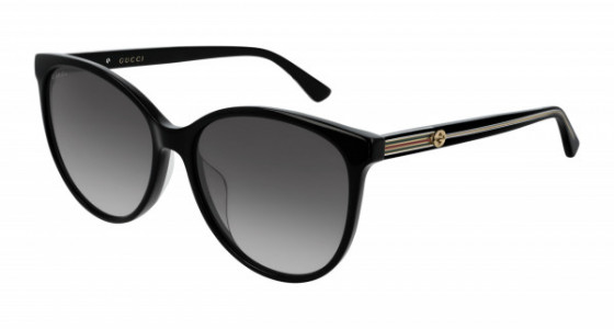 Gucci GG0377SKN Sunglasses, 001 - BLACK with GREY lenses
