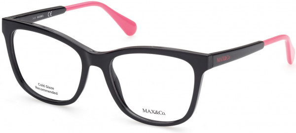MAX&Co. MO5040 Eyeglasses, 001 - Shiny Black