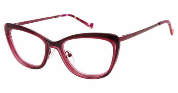 Betsey Johnson BET DOUBLE LIFE Eyeglasses, burgundy