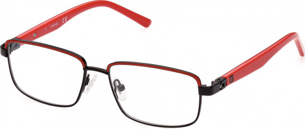 Guess GU9226 Eyeglasses, 068 - Matte Black / Shiny Dark Red