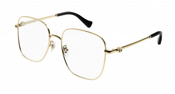 Gucci GG1144O Eyeglasses, 001 - GOLD with TRANSPARENT lenses