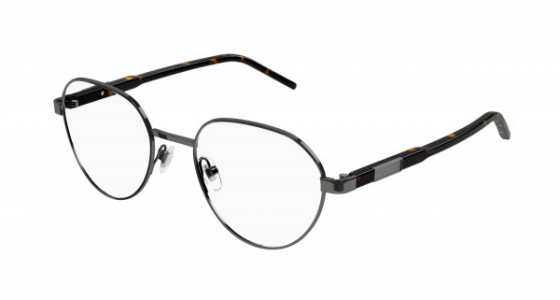 Gucci GG1162O Eyeglasses, 002 - GUNMETAL with HAVANA temples and TRANSPARENT lenses