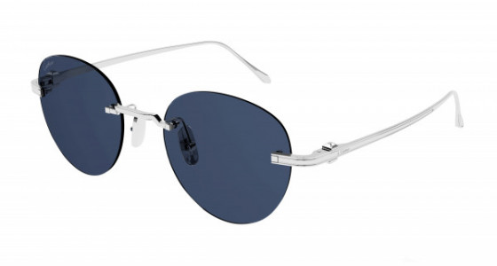 Cartier CT0331S Sunglasses, 001 - SILVER with BLUE lenses