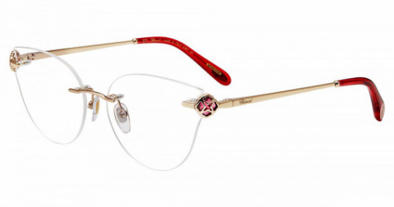 Chopard VCHF87S Eyeglasses, BORDEAUX/SILVER (08FC)