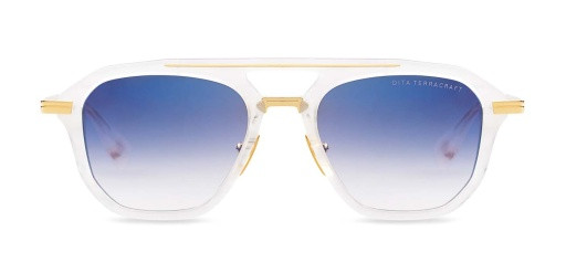 DITA TERRACRAFT Sunglasses, WHITE SWIRL - YELLOW GOLD