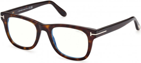 Tom Ford FT5820-B Eyeglasses, 052 - Shiny Classic Dark Havana, 