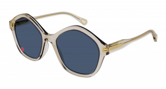 Chloé CC0010S Sunglasses, 001 - NUDE with BLUE lenses