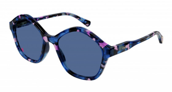 Chloé CC0010S Sunglasses, 006 - HAVANA with BLUE lenses