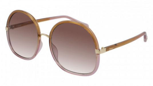 Chloé CH0029S Sunglasses, 002 - YELLOW with ORANGE lenses