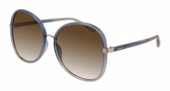Chloé CH0030SA Sunglasses, 002 - BLUE with BROWN lenses
