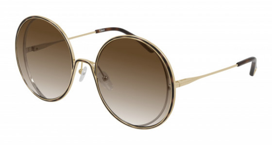 Chloé CH0037S Sunglasses, 001 - GOLD with BROWN lenses