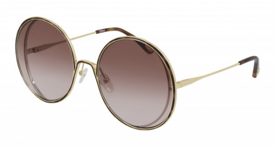 Chloé CH0037S Sunglasses, 002 - GOLD with ORANGE lenses