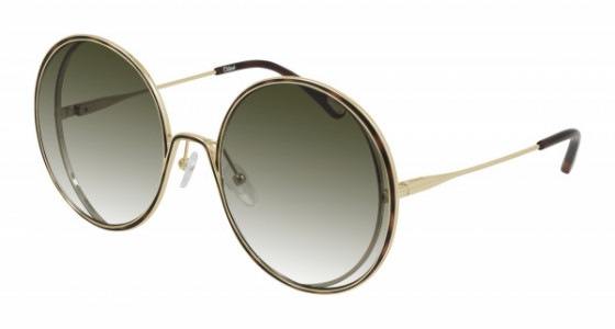 Chloé CH0037S Sunglasses, 003 - GOLD with GREEN lenses