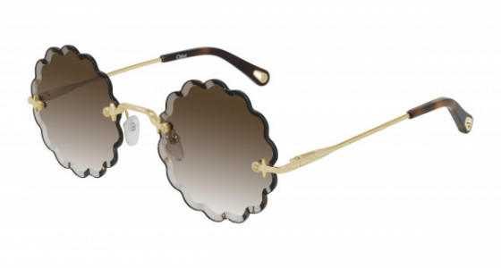 Chloé CH0047S Sunglasses, 001 - GOLD with BROWN lenses