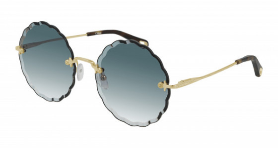 Chloé CH0047S Sunglasses, 002 - GOLD with BLUE lenses