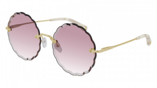 Chloé CH0047S Sunglasses, 003 - GOLD with PINK lenses