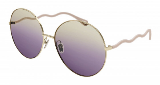 Chloé CH0055S Sunglasses, 003 - GOLD with PINK temples and PINK lenses