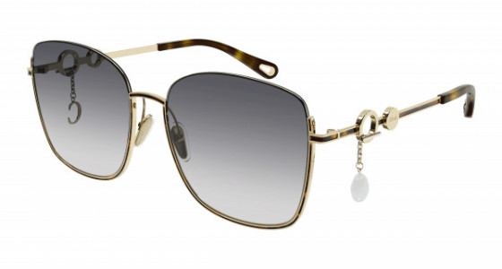 Chloé CH0070SK Sunglasses, 001 - GOLD with BLUE lenses