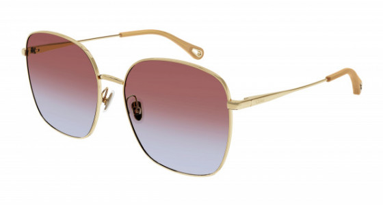 Chloé CH0076SK Sunglasses, 005 - GOLD with RED lenses