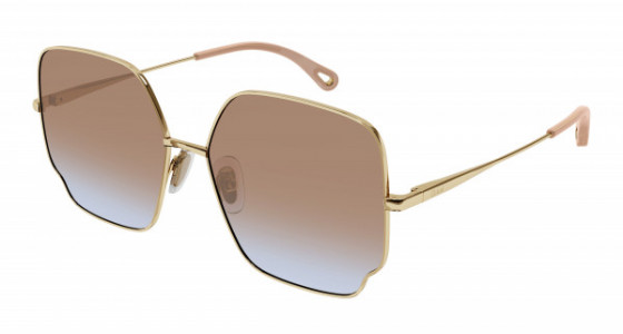 Chloé CH0092S Sunglasses, 003 - GOLD with GREEN lenses