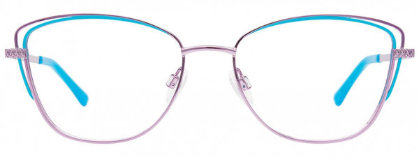 EasyClip EC619 Eyeglasses, 080 - Shiny Lt Lilac & Blue