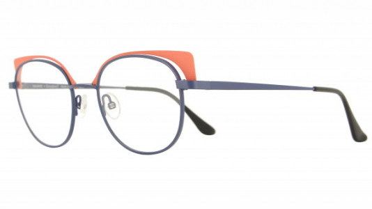 Vanni High Line V4406 Eyeglasses, matt solid blue/ matt solid salmon pink