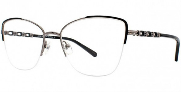 Adrienne Vittadini 1284 Eyeglasses, Gun/Blk